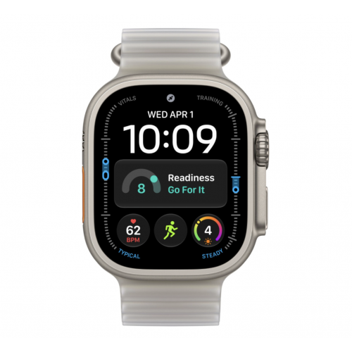 Apple Watch Ultra 4 GPS+Cellular, 49 мм, Natural Titanium, Ocean Band (TransluGray)